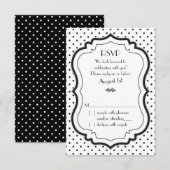 Carton de réponse pour mariage Points noirs et bla (Devant / Derrière)