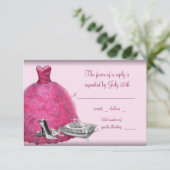 Carton de réponse Robe de bal rose chaussures à ta (Debout devant)