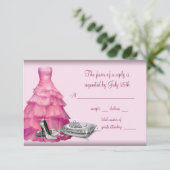 Carton de réponse Robe de bal rose chaussures à ta (Debout devant)
