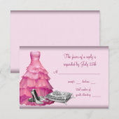 Carton de réponse Robe de bal rose chaussures à ta (Devant / Derrière)