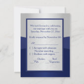 Carton de réponse RSVP avec ruban imprimé Navy et  (Dos)