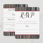 Carton de réponse / RSVP Bibliothèque vintage (Devant / Derrière)