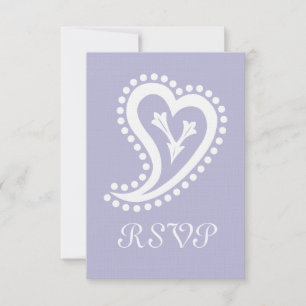 Carton de réponse RSVP Cœurs Paisley Doux en Lavan
