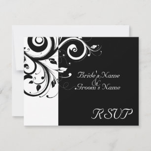 Carton de réponse RSVP mariage tourbillon inversé