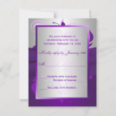 Carton de réponse RSVP, parchemins argent et viole (Dos)