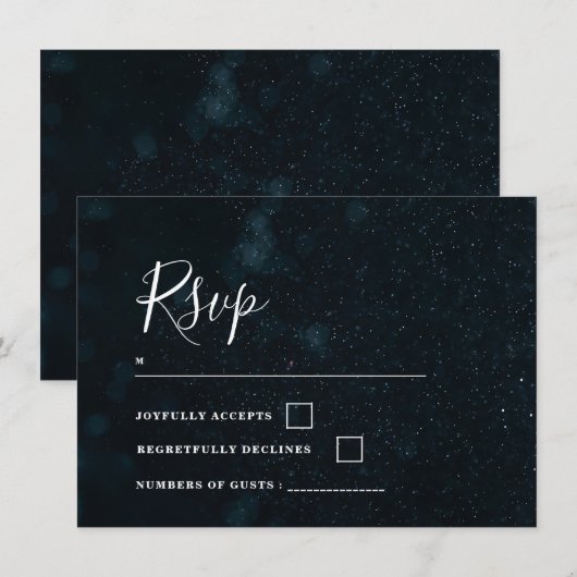 Carton de réponse RSVP pour invitation de mariage (Devant / Derrière)