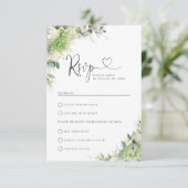 Carton de réponse RSVP pour mariage aux hydrangeas (Debout devant)