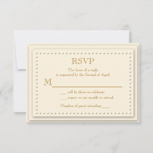 Carton de réponse Simple Élégance Cream (Devant)