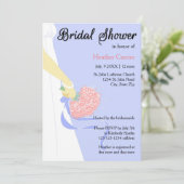 Carton de robe verticale et bouquet - Invitation à (Debout devant)