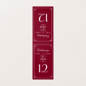 Carton de table calligraphié rouge Bourgogne chic  (Outside Unfolded)