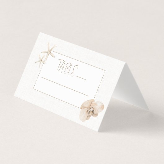 Carton de Table de Mariage Élégance Côtière (Front)