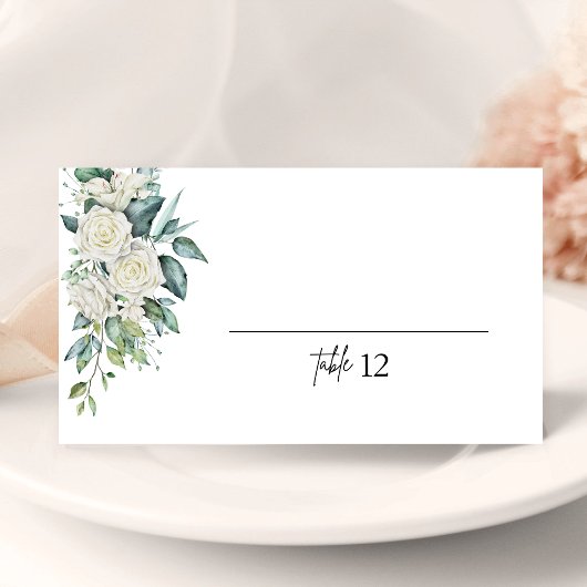 Carton de table plié pour mariage avec feuillage W