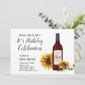 carton de vin invitation anniversaire tournesol (Debout devant)