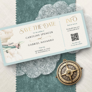 Carton d'embarquement Invitation de mariage en avi