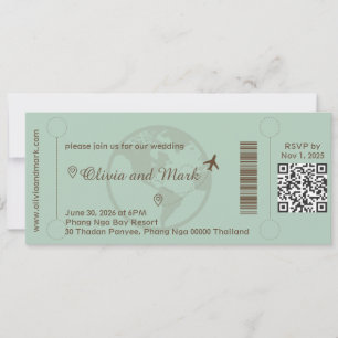 Carton d'embarquement Invitation de mariage – Sage