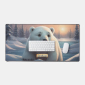 Carton d'hiver de l'ours polaire mignon (Clavier et souris)