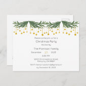 Carton d'invitation à la fête de Noël, carte posta (Devant / Derrière)
