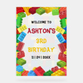Carton d'invitation d'anniversaire Blocs de constr (Recto)