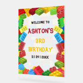 Carton d'invitation d'anniversaire Blocs de constr (Angle)