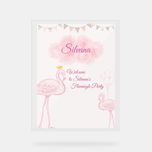 Carton d'invitation d'anniversaire Boho Flamingo, (Recto)