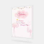 Carton d'invitation d'anniversaire Boho Flamingo, (Angle)