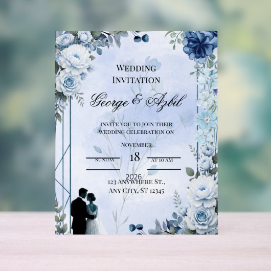 Carton d'invitation de mariage botanique de luxe (Neutre)