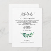 Carton d'invitation de mariage - carte de détails  (Devant / Derrière)