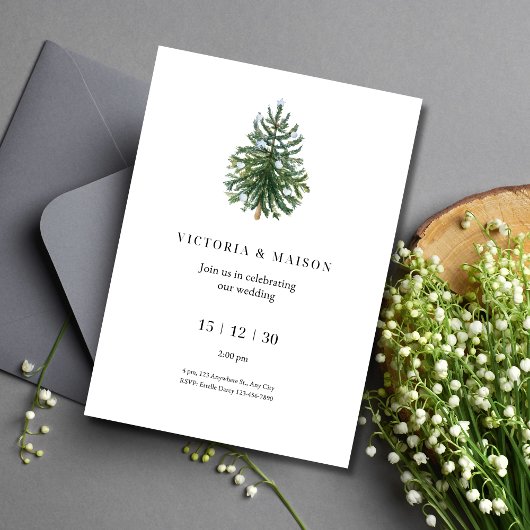 Carton d'invitation de mariage d'hiver Invitation 
