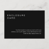 Carton d'invitation minimaliste NOIR avec encart (Devant)