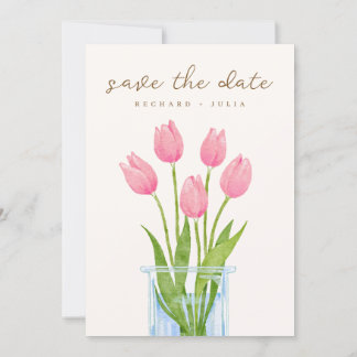 Carton d'invitation TULIP Save The Date / Fleurs à