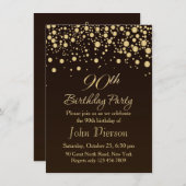 Carton doré Invitation Anniversaire 90 ans (Devant / Derrière)