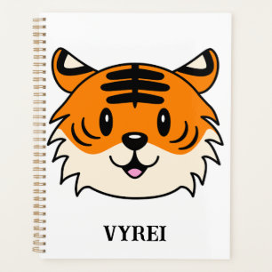 Carton doux et souriant tigre