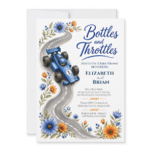 Carton et manettes F1 Invitation à la baby shower