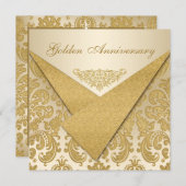 Carton Faire-part 50e anniversaire Flaps Damask (Devant / Derrière)