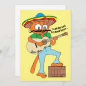 Carton Fiesta Chat Funny Cinco De Mayo Carte Plat (Devant / Derrière)