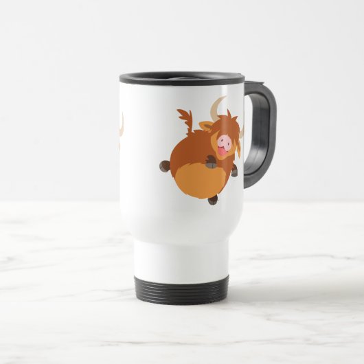 Carton flottant mignon Highland Cow Commuter Mug (Devant droit)