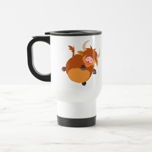 Carton flottant mignon Highland Cow Commuter Mug (Gauche)