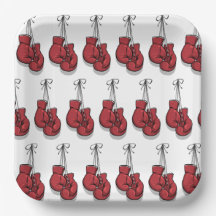 Gants de Boxe Assiettes en Papier, Fête de Sport d