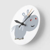 Carton inscrutable mignon Unicorn Horloge murale (Angle)