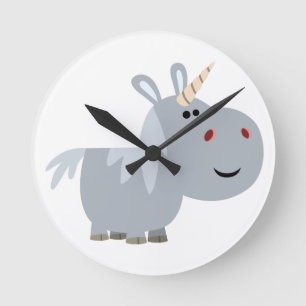Carton inscrutable mignon Unicorn Horloge murale