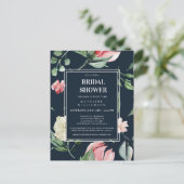 CARTON INVITATION FÊTE DE MARIÉE FLEURIE AURÉOLE (Debout devant)