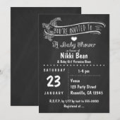 Carton Invitations Chic Bébé Fille Zèbre (Devant / Derrière)