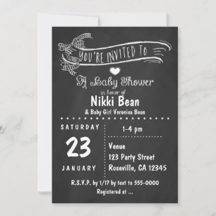 Carton Invitations Chic Bébé Fille Zèbre