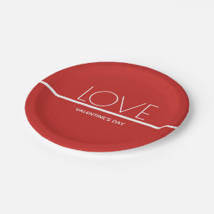 Carton Jour de l'amour Valentines Assiettes en Papier.