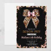Carton léopard guépard Invitation d'anniversaire (Devant / Derrière)