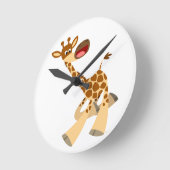 Carton mignon Ambling Giraffe Horloge murale (Angle)