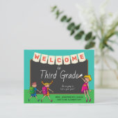 Carton mignon Bienvenue À La Carte Postale Troisiè (Debout devant)