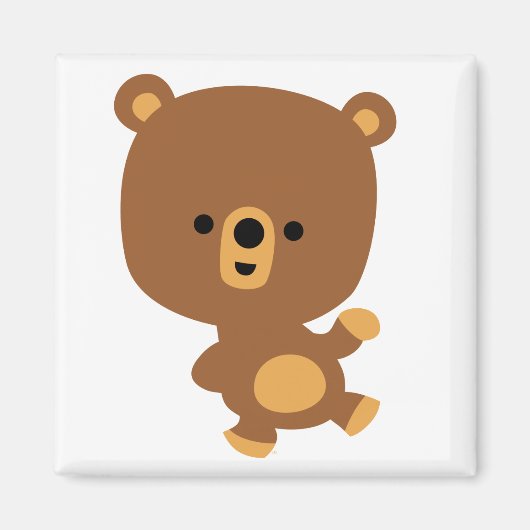 Carton mignon 'Bonne Vibe' Aimant À L'Ours (Devant)