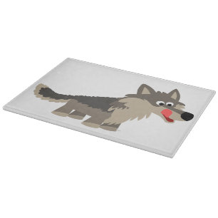 Carton mignon faim Wolf planche à découper