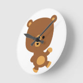 Carton mignon 'Good Vibe' Bear Mur Horloge (Angle)